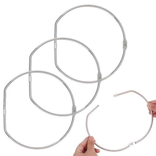 SWZHAI 4 Stück D-förmige Buchringe, 15,2 cm, große lose Blätter, Ringordner aus vernickeltem Stahl, Ring-Organizer für Zuhause, Büro, Karten, DIY-Dekoration und Papierorganisation von SWZHAI