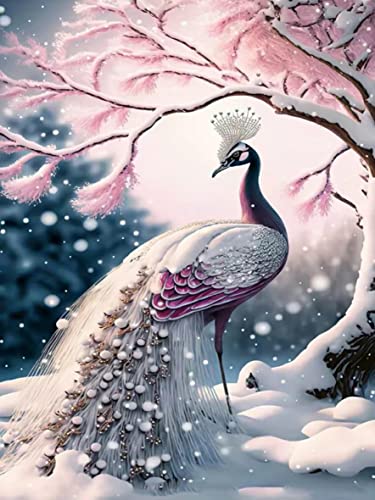 5D Diamant Painting, Diamond Painting Set, DIY Diamant Kunst Malerei Stickerei Set Mosaikherstellung Erwachsene Diamant Kunst Handwerk Kreuzstich Bilder für Home Wand Dekor 30x40cm Winterpfau 5D Diamant Painting, Diamond Painting Set, DIY Diamant Kunst Malerei Stickerei Set Mosaikherstellung Erwachsene Diamant Kunst Handwerk Kreuzstich Bilder für Home Wand Dekor 30x40cm Winterpfau von SXCCNW