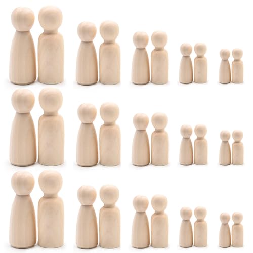 Holzfiguren zum Bemalen, 30 Stück Peg Dolls, Holzfiguren Puppen, Spielfiguren Holz Familie Figuren Puppen zum Anmalen Basteln Für Brettspiele Figuren Zum Bemalen Holzkegel Junge Mädchen Holzfiguren zum Bemalen, 30 Stück Peg Dolls, Holzfiguren Puppen, Spielfiguren Holz Familie Figuren Puppen zum Anmalen Basteln Für Brettspiele Figuren Zum Bemalen Holzkegel Junge Mädchen von SXCCNW