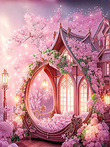 SXCCNW 5D Diamant Painting, Diamant malerei Kits, Diamond Art Erwachsene DIY Full Runder Drill Diamond Painting Bilder Malen nach Zahlen für Home Wand Dekorieren 30x40cm Pinkes Haus SXCCNW 5D Diamant Painting, Diamant malerei Kits, Diamond Art Erwachsene DIY Full Runder Drill Diamond Painting Bilder Malen nach Zahlen für Home Wand Dekorieren 30x40cm Pinkes Haus von SXCCNW