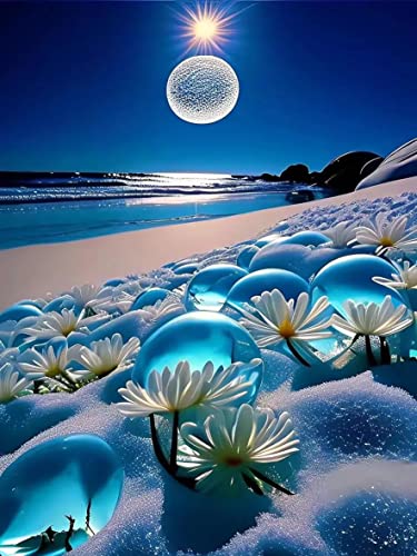 SXCCNW 5D Diamant Painting Bilder Kits, DIY Diamant Malerei Kits für Erwachsene, Mond Full Drill Malen Nach Zahlen Arts Erwachsene für Home Wall Décor 30x40 cm Mond Meer aus Blumen SXCCNW 5D Diamant Painting Bilder Kits, DIY Diamant Malerei Kits für Erwachsene, Mond Full Drill Malen Nach Zahlen Arts Erwachsene für Home Wall Décor 30x40 cm Mond Meer aus Blumen von SXCCNW