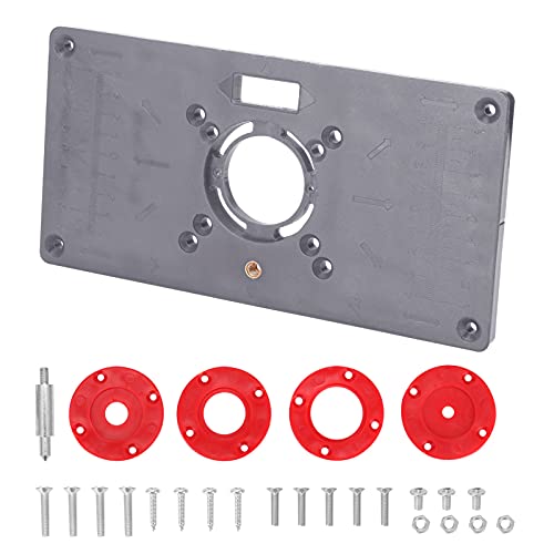 Router Tisch Einlegeplatte,Router Platte Routertisch Einsatzplatte Holzbearbeitungsbänke Tischsäge für Multifünktholzplatte Machine Gravur 4 Ringe Werkzeug Flip Board Einlegeplatte OberfräSe von SXCXBH