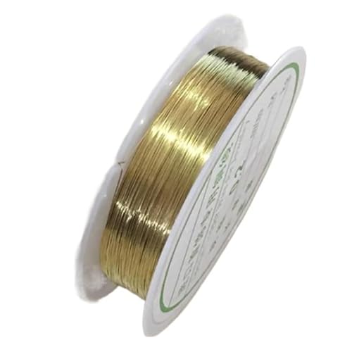 Basteldraht 1 Rolle Aluminiumdraht Schmuckzubehör for DIY Armband Halskette Schmuckherstellung Zubehör Zubehör 0,2/0,3/0,4/0,5/0,6/0,8/1,0 mm (Color : Gold Colod, Size : 0.2mm) von SXCXYG