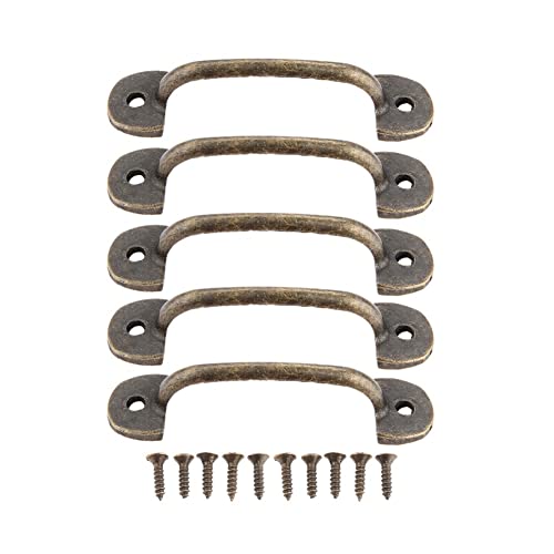Möbelgriff Schrankgriff 5 Sets Legierung Griffe w/Schrauben Antike Bronze/Silber Zieh 50mm Loch Schubladen Türschrank Vintage Wohnkultur Küche Brust Badezimmer (Color : Antique Bronze) von SXHRR