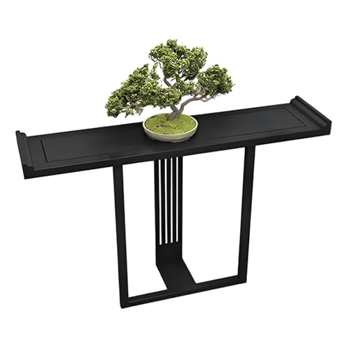 Langer Konsolentisch Schmal Holz, Flur Regal, Beistelltisch Schmal, Flur Kommode Schmal für Wohnzimmer, Foyer, Klassischer Chinesischer Stil(Brown,80x30x80cm/31x12x31in) von SXKLYRF