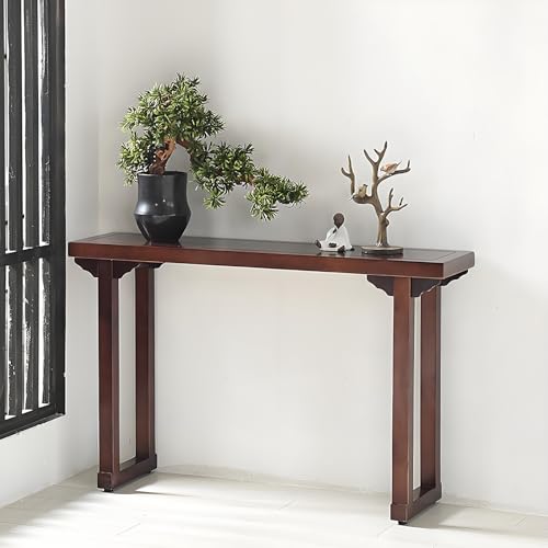 SXKLYRF Farmhouse Konsolentisch Holz, Beistelltisch Schmal, Schmale Kommode Flur, Flur Regal für Wohnzimmer und Eingangsbereich, Einfache Montage(140x30x80cm/55x12x31in) von SXKLYRF