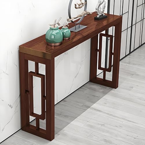 SXKLYRF Moderner Konsolentisch Holz, Ablagetisch Schmal, Schmale Kommode Flur für Wohnzimmer, Flur und Eingangsbereich, Einfach zu Montieren(Brown,80x30x75cm/31x12x29.5in) von SXKLYRF