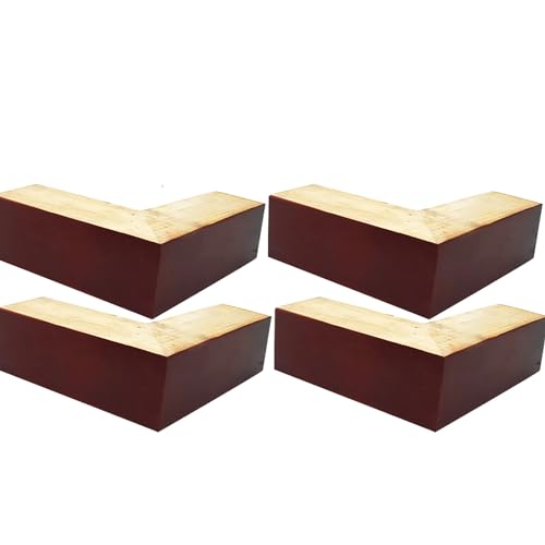 Hölzerne Betterhöhung, Sofafüße, Möbelbeine, 4er-Set, L-förmige Couch-, Kommoden- und Tischbeine, 5 cm hohe Holzersatzfüße für verbesserte Stabilität Hölzerne Betterhöhung, Sofafüße, Möbelbeine, 4er-Set, L-förmige Couch-, Kommoden- und Tischbeine, 5 cm hohe Holzersatzfüße für verbesserte Stabilität von SXNFSX
