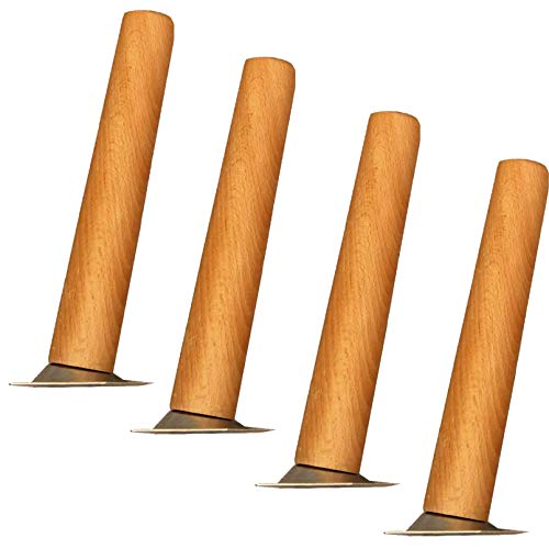 Möbelbein-Set aus Holz mit Montagezubehör, Tischbein aus massiver Buche, schräg, Ersatz für Sofa, Esstisch, Couchtisch, Bett, Schrank, Bank, Schrank, 25 cm Möbelbein-Set aus Holz mit Montagezubehör, Tischbein aus massiver Buche, schräg, Ersatz für Sofa, Esstisch, Couchtisch, Bett, Schrank, Bank, Schrank, 25 cm von SXNFSX