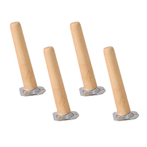 SXNFSX 4 Ersatz-Möbelbeine aus Holz, runde Tischbeine für Sofa, TV-Ständer, Esstisch, mit Montageplatte und Schrauben (10 cm) – ideal für die Aufwertung der Wohnkultur von SXNFSX