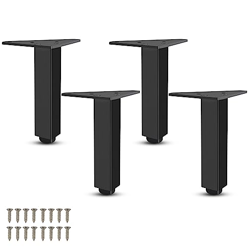 SXNFSX 4er-Pack Möbelbeine aus Metall, verstellbare Tischbeine, Sofabeine aus Aluminiumlegierung, Ersatzfüße für Kommoden, Stühle, Betten, Schränke, Ottomanen, Schränke, Couch-TV-Ständer, mit Schraub von SXNFSX