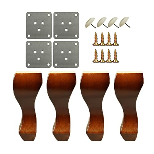 SXNFSX Möbelbein-Set aus Massivholz, moderner Stil, Ersatzfüße für Couch, Kommode, Sofa, Schrank, inkl. Montageplatte, Schrauben und Anti-Rutsch-Matten, Braun, 20 cm SXNFSX Möbelbein-Set aus Massivholz, moderner Stil, Ersatzfüße für Couch, Kommode, Sofa, Schrank, inkl. Montageplatte, Schrauben und Anti-Rutsch-Matten, Braun, 20 cm von SXNFSX