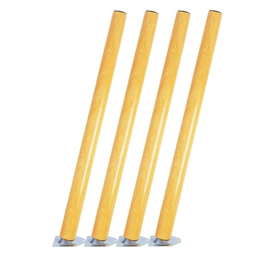 SXNFSX Möbelbeine aus Holz für Sofa, Couchtischfüße mit Montageplatte, Schrauben und Anti-Rutsch-Pads, runder oder quadratischer Kleiner Tisch, Schreibtisch (40 cm, 4er-Set) von SXNFSX