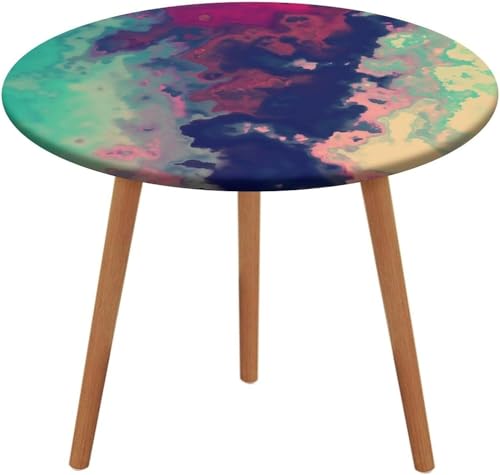 SXQCKJ Runde Tischdecken, Dunkelroter Marmor, Elastischer Rand, Waschbare Polyester Tischdecke für Wohnzimmer, Terrasse(Colored Marble-2,48" (Round)) von SXQCKJ
