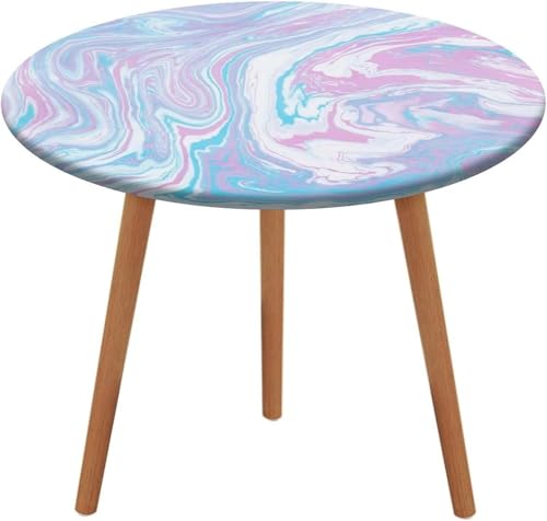 SXQCKJ Runde Tischdecken, Dunkelroter Marmor, Elastischer Rand, Waschbare Polyester Tischdecke für Wohnzimmer, Terrasse(Colored Marble-5,40" (Round)) von SXQCKJ