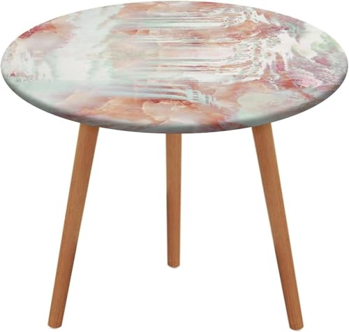 SXQCKJ Runde Tischdecken, Dunkelroter Marmor, Elastischer Rand, Waschbare Polyester Tischdecke für Wohnzimmer, Terrasse(Colored Marble-6,52" (Round)) von SXQCKJ