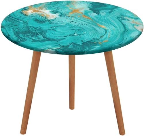 SXQCKJ Runde Tischdecken, Dunkelroter Marmor, Elastischer Rand, Waschbare Polyester Tischdecke für Wohnzimmer, Terrasse(Green Marble,40" (Round)) von SXQCKJ