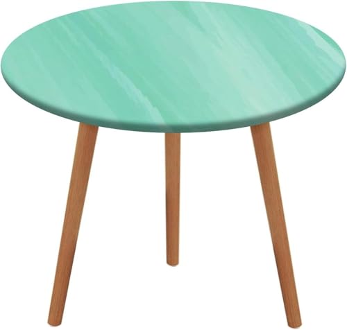 SXQCKJ Runde Tischdecken, Dunkelroter Marmor, Elastischer Rand, Waschbare Polyester Tischdecke für Wohnzimmer, Terrasse(Green Marble-2,40" (Round)) von SXQCKJ
