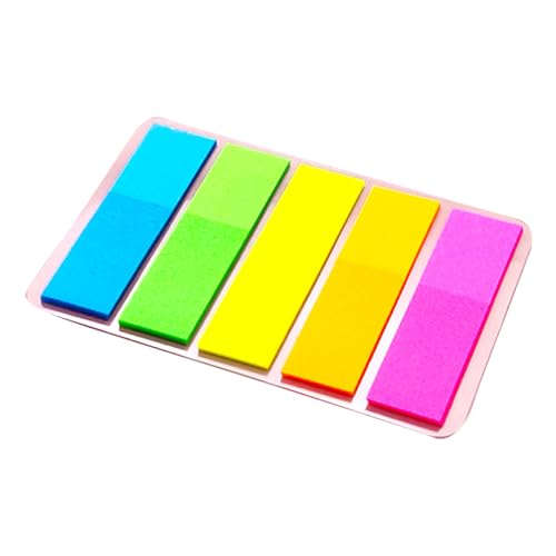 1000 Blatt farbiges PET-Etikett, wiederverwendbar, Haftnotizen, 45 x 12 mm, Beschriftungsaufkleber für Notizbuch, Ordner, farbcodierte Dokumententeiler von SXRQ