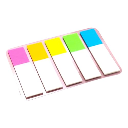 1000 Blatt farbiges PET-Etikett, wiederverwendbar, Haftnotizen, 45 x 12 mm, Beschriftungsaufkleber für Notizbuch, Ordner, farbcodierte Dokumententeiler von SXRQ