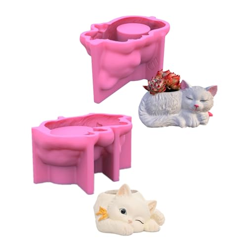 3D-Stifthalter, Tier-Blumentöpfe, Silikon, Beton, Gips, Übertopf, Epoxidharz-Formen von SXRQ