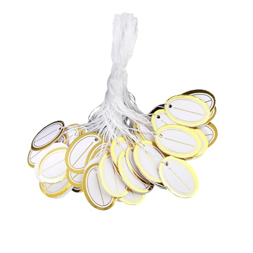 500 Stück elegante ovale Preisetiketten Metallic Gold Papier hängende Etiketten für Boutique Merchandise Oval Papier von SXRQ