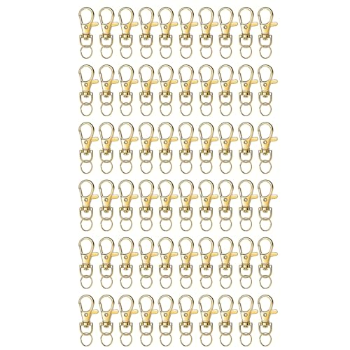 60 x drehbare Ringe und Karabinerhaken, praktische Schlüsselanhänger, Verschlüsse, Schmuckherstellung, Zubehör, buntes Taschenanhänger-Zubehör von SXRQ