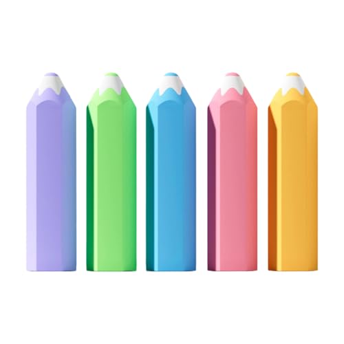 Bunte Radiergummis in Bleistiftform für Kinder, zum Schreiben, Zeichnen, sechseckige Form, ergonomischer Griff, Schule, Bürobedarf, bunte Bleistiftform für Kinder, 5 Stück Bunte Radiergummis in Bleistiftform für Kinder, zum Schreiben, Zeichnen, sechseckige Form, ergonomischer Griff, Schule, Bürobedarf, bunte Bleistiftform für Kinder, 5 Stück von SXRQ