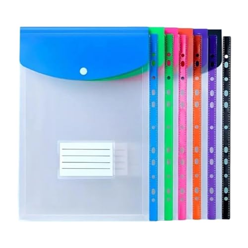 Dokumententasche mit 11 Löchern, Dokumentenmappe, transparent, 12 Stück von SXRQ