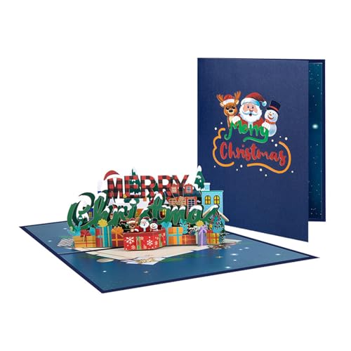 Einzigartige 3D-Popup-Weihnachtskarten, elegante 3D-Weihnachtskarte für warme Wünsche, einfach zu faltende Grußkarte, Ornament von SXRQ