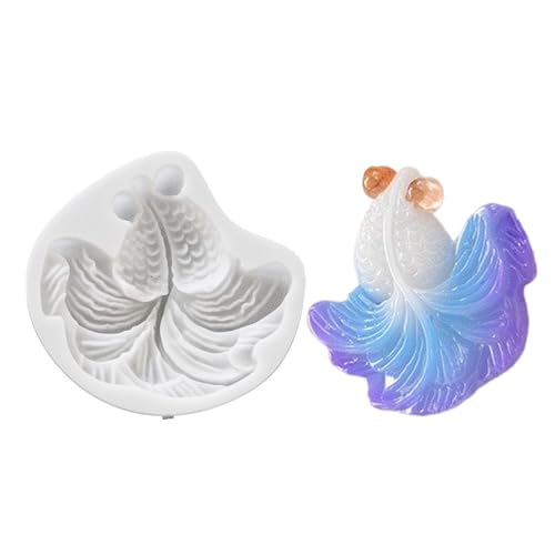 Goldfisch-Epoxid-Silikonform, Kois-Fisch-Form, Schlüsselanhänger-Formen, Epoxidharz-Formen für Ornamente und Schmuckhandwerk von SXRQ