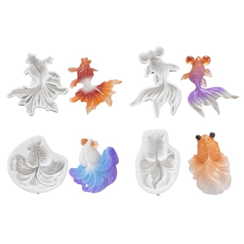 Goldfisch-Epoxid-Silikonform, Kois-Fisch-Form, Schlüsselanhänger-Formen, Epoxidharz-Formen für Ornamente und Schmuckhandwerk von SXRQ