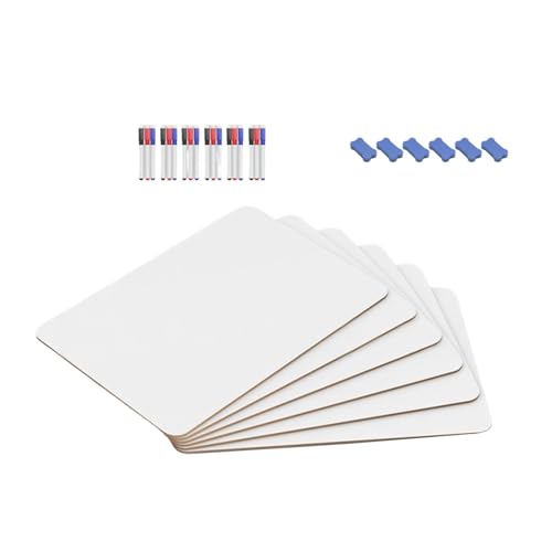 Kleine Whiteboards mit Radiergummi-Markern, doppelseitiges Whiteboard für Studenten, Lehrer, Klassenzimmer, kleine Nachrichtentafel, doppelseitig für die Schule, 1/3/6 Stück von SXRQ