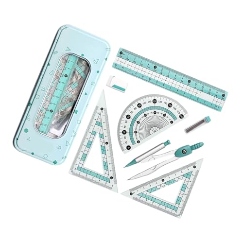 Multifunktionales Zeichenwerkzeug-Set mit Zirkel, Lineal, Winkelmesser, Radiergummi für Schule, Büro, Zuhause, in Organizer-Box, reisefreundlicher Schreibwaren-Aufbewahrungskoffer Multifunktionales Zeichenwerkzeug-Set mit Zirkel, Lineal, Winkelmesser, Radiergummi für Schule, Büro, Zuhause, in Organizer-Box, reisefreundlicher Schreibwaren-Aufbewahrungskoffer von SXRQ