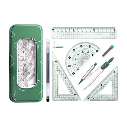 Multifunktionales Zeichenwerkzeug-Set mit Zirkel, Lineal, Winkelmesser, Radiergummi für Schule, Büro, Zuhause, in Organizer-Box, reisefreundlicher Schreibwaren-Aufbewahrungskoffer Multifunktionales Zeichenwerkzeug-Set mit Zirkel, Lineal, Winkelmesser, Radiergummi für Schule, Büro, Zuhause, in Organizer-Box, reisefreundlicher Schreibwaren-Aufbewahrungskoffer von SXRQ