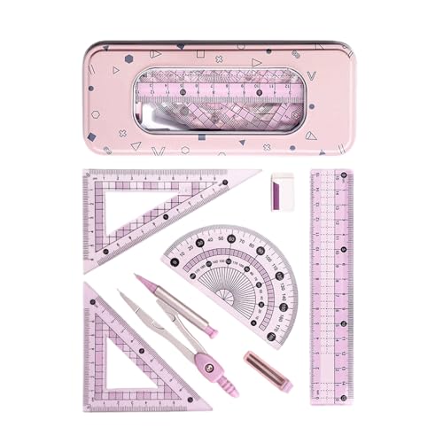 Multifunktionales Zeichenwerkzeug-Set mit Zirkel, Lineal, Winkelmesser, Radiergummi für Schule, Büro, Zuhause, in Organizer-Box, reisefreundlicher Schreibwaren-Aufbewahrungskoffer Multifunktionales Zeichenwerkzeug-Set mit Zirkel, Lineal, Winkelmesser, Radiergummi für Schule, Büro, Zuhause, in Organizer-Box, reisefreundlicher Schreibwaren-Aufbewahrungskoffer von SXRQ