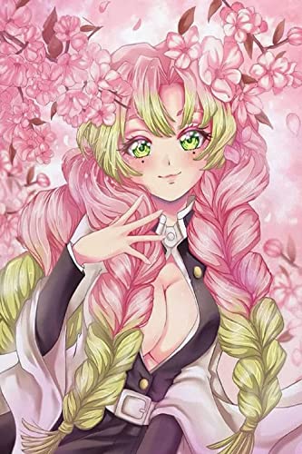 SXSJEIOU DIY Anime Diamond Painting Kits für Erwachsene, Demon Slayer 5D Diamant Kunst Kit Full Drill Rund für Handwerk Wanddekoration (30,5 x 40,6 cm) von SXSJEIOU