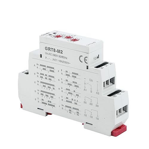 GRT8-M Verstellbares Multifunktions-Timerrelais mit 10 Funktionsmöglichkeiten, AC DC 12 V 24 V 220 V 230 V Zeitrelaisschiene (Größe: GRT8-M2 AC230V) von SXSWCH