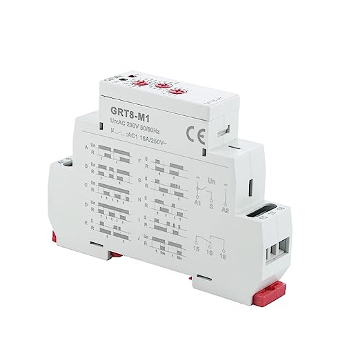 GRT8-M Verstellbares Multifunktions-Timerrelais mit 10 Funktionsmöglichkeiten, AC DC 12 V 24 V 220 V 230 V Zeitrelaisschiene (Größe: GRT8-M2 AC230V) von SXSWCH