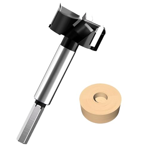 Forstnerbohrer, 38 mm Scharnierschneider, dreifach gerillter Schlangenbohrer mit rundem Schaft für Massivholz, Kunststoff, Sperrholz von SXTDKMJ