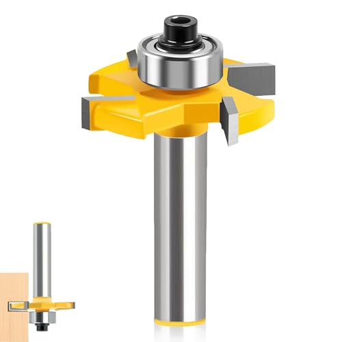 Schaft Scheibennutfräser 8mm, 4-Zähne T-förmiger Router 4mm Hartmetall Falzfräser Nutfräser Mit Kugellagern für Oberfräse Holzbearbeitungs Bit von SXTDKMJ
