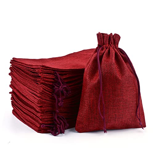 SXUUXB 20 Stück 20x30 cm Jutesäckchen Zugbeutel Baumwolle Leinenbeutel mit Kordelzug, Mehrweg Aufbewahrungstasche Schmuckbeutel Geschenksäckchen für Hochzeit, Party und Adventskalender (Primärfarbe) von SXUUXB