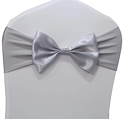 Stuhl-Schärpe, Spandex, Stuhlschärpen, Schleifen gebunden für Hochzeit, Stühle, Dekorationen, Stuhlschärpen, Abdeckung für Jahrestag, Party, Zeremonie, besondere Anlässe, Dekoration (Silbergrau, 50 Stuhl-Schärpe, Spandex, Stuhlschärpen, Schleifen gebunden für Hochzeit, Stühle, Dekorationen, Stuhlschärpen, Abdeckung für Jahrestag, Party, Zeremonie, besondere Anlässe, Dekoration (Silbergrau, 50 von SXXXLDNG