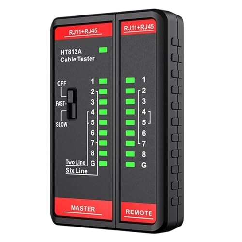 HT812A RJ45 RJ11 Netzwerkkabeltester Tragbarer LAN-Kabelnetzwerkdraht Telefonleitung Messen Sie Den Netzwerk-Online-Tester-Detektor Genaue Identifizierung von SXYGYWA
