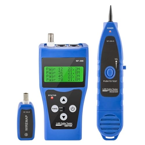 NF-308 Leitungstester. Messen Sie Die Länge Von Netzwerk-LAN-Kabeln. Kontinuitätstest. Wire Tracker. RJ45 RJ11-Ethernet-Kabeltester Genaue Identifizierung NF-308 Leitungstester. Messen Sie Die Länge Von Netzwerk-LAN-Kabeln. Kontinuitätstest. Wire Tracker. RJ45 RJ11-Ethernet-Kabeltester Genaue Identifizierung von SXYGYWA