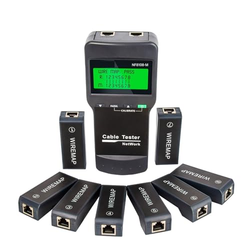 NF-8108M Netzwerkkabeltester, Professioneller RJ45-Tester, Länge Messen, Kabel, Multifunktionale PoE-Netzwerkwerkzeuge Genaue Identifizierung von SXYGYWA