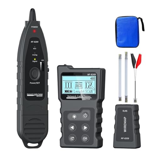 Netzwerkkabeltester Ethernet-Kabel-Tracker Checker LCD-Display Länge Messen Wiremap-Tester Netzwerk-Tools Genaue Identifizierung von SXYGYWA