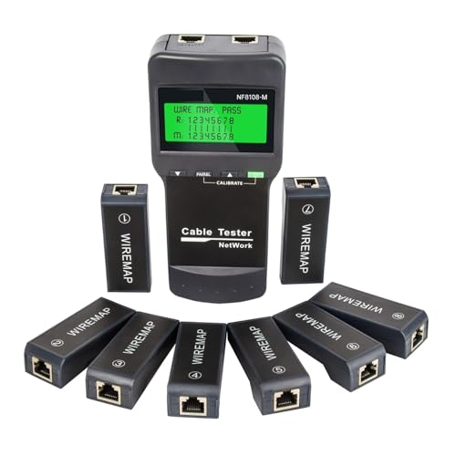 Netzwerkkabeltester R Mit LCD-Display Länge Messen Multifunktionaler Tester Netzwerkwerkzeug Kabelverfolgung Genaue Identifizierung von SXYGYWA