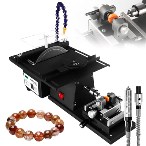 Lapidar-Tischkreissäge - Polier- und Poliermaschine für Steine - Multifunktionales Gerät zum Schneiden, Schleifen, Schnitzen, Polieren und Bohren, Schnitthöhe 4,5 cm, mit flexibler Welle + verstellb Lapidar-Tischkreissäge - Polier- und Poliermaschine für Steine - Multifunktionales Gerät zum Schneiden, Schleifen, Schnitzen, Polieren und Bohren, Schnitthöhe 4,5 cm, mit flexibler Welle + verstellb von SXYKXYDL