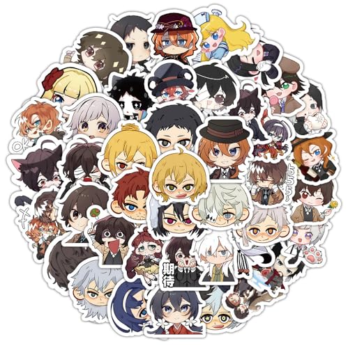 SXYNIO Bungo Aufkleber Q Version Nakajima Atsushi Dazai Osamu Kunikida Doppo Figur PVC Wasserdicht Graffiti Aufkleber Für Laptop Skateboard Telefon Gitarre Fahrrad Notizblöcke DIY Dekorate (B) von SXYNIO